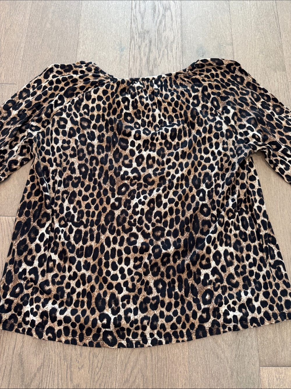 Michael Kors Leopard 3/4 Bell Sleeve Shirt Women’s Large Animal Print Blouse - Picture 10 of 13
